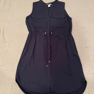 Navy H&M Cinch Waist Dress